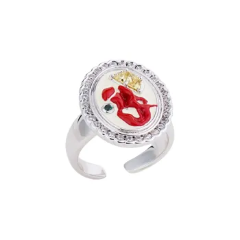 Lazysuri Hand Drawn Enamel Rings Unisex
