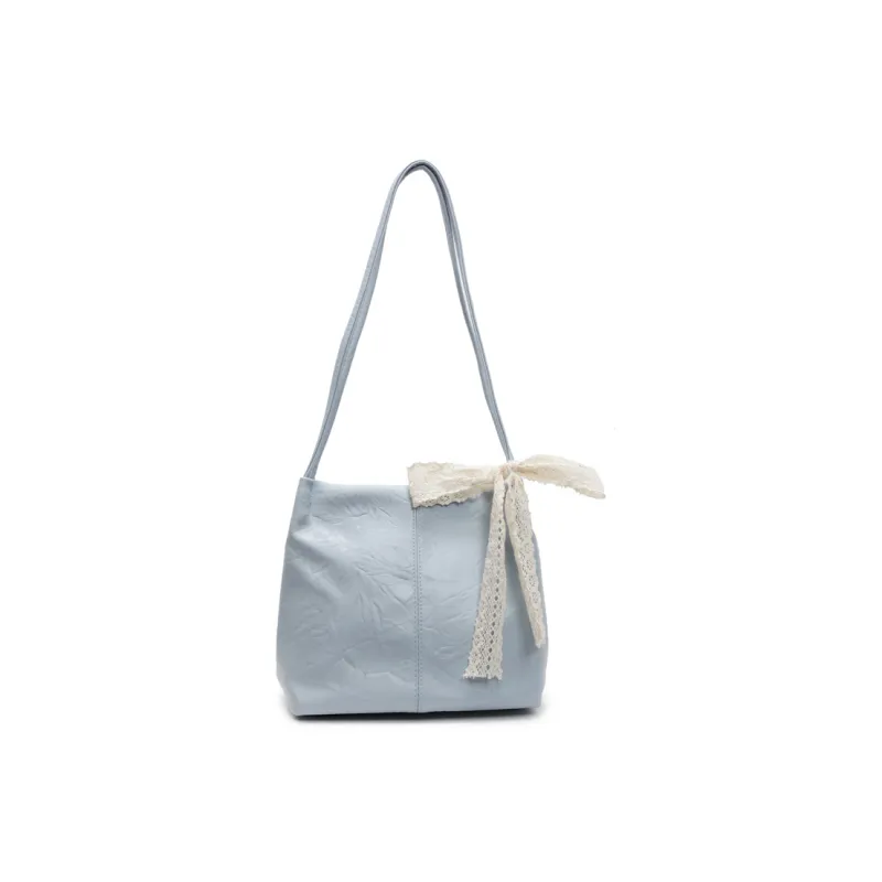 Yalu PU Shoulder Bag Regular Women's Black/Ecru/Pink/Silver/Blue-19
