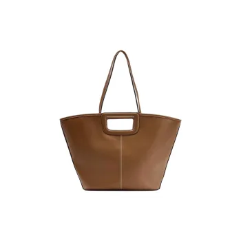 ZARA Polyurethane Tote Bag Shopping Bag Shoulder Bags Large Size Women's Brown