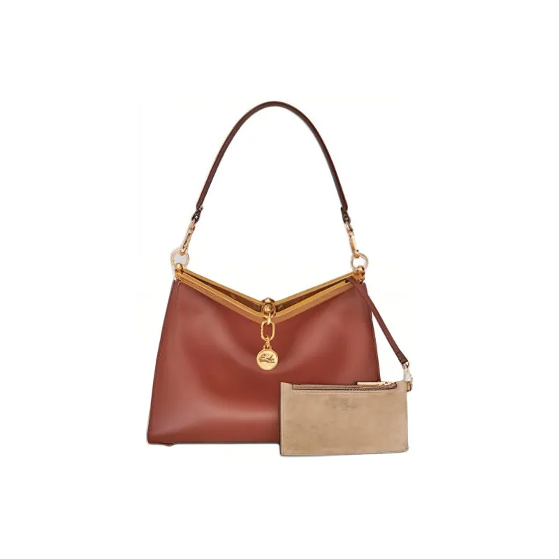 ETRO Calfskin Portable Crossbody Bag, Shoulder Bag Medium Size Women's Dark Brown-2
