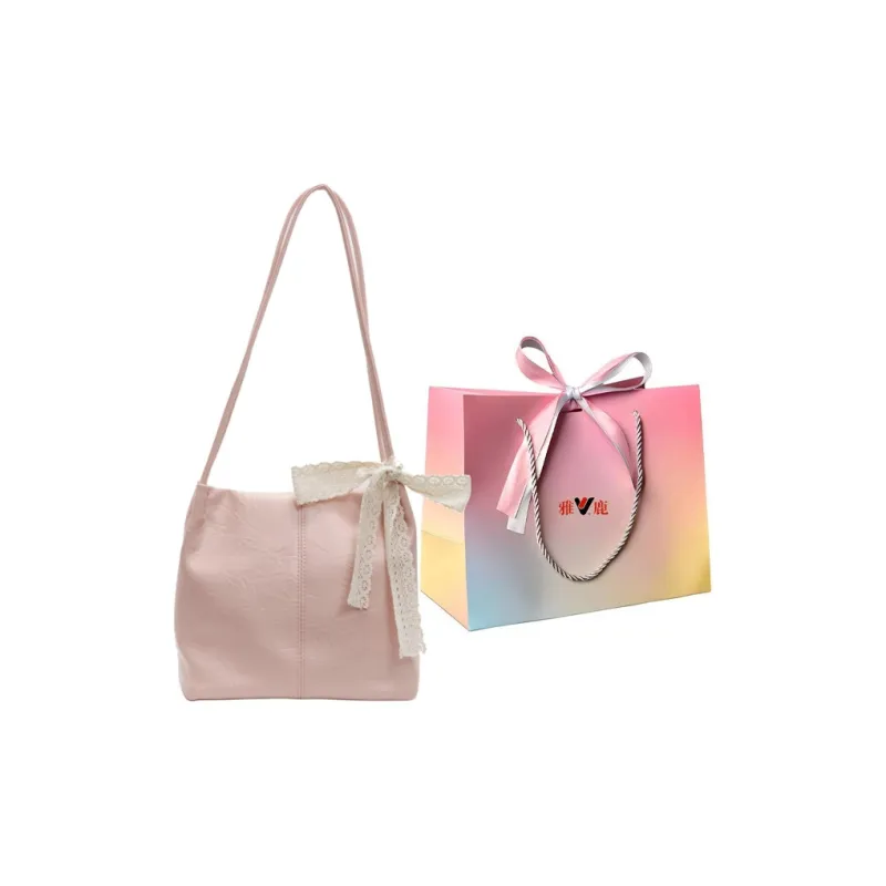 Yalu PU Shoulder Bag Regular Women's Black/Ecru/Pink/Silver/Blue-8
