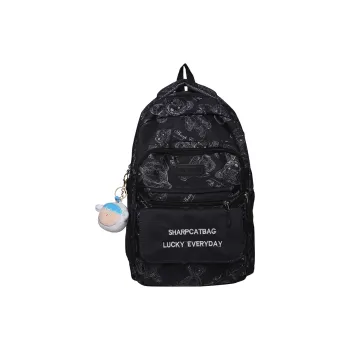 Travel Nylon Backpack Women's Black/White/Gray/Purple/Green