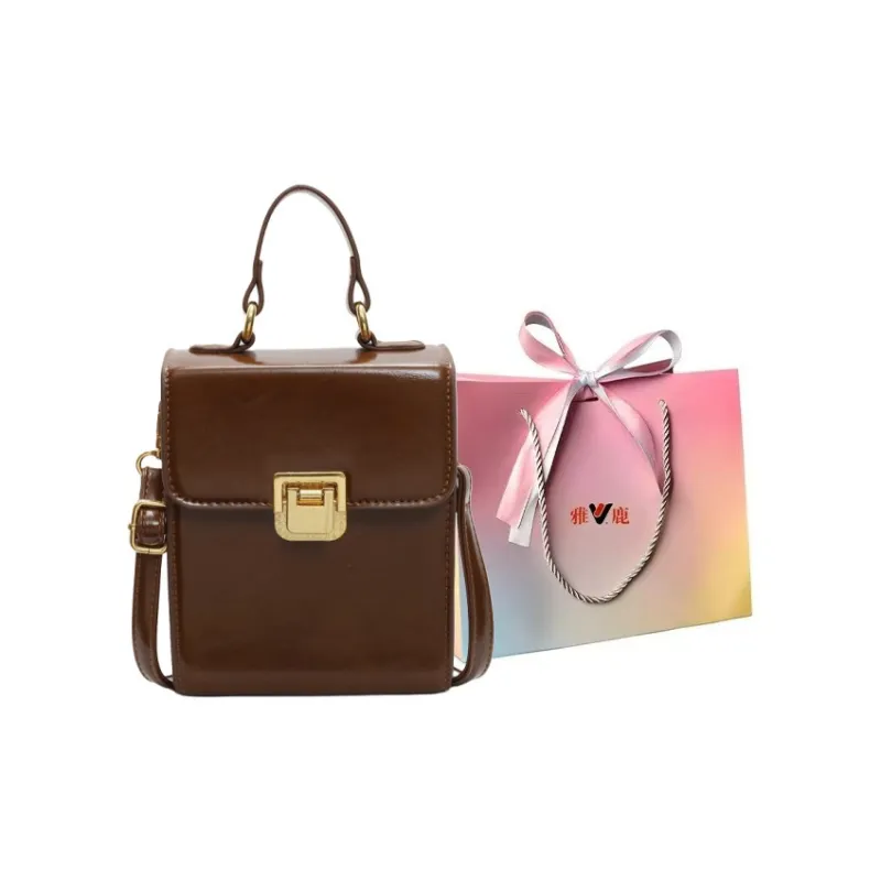 Yalu PU Crossbody Handbag Regular Women's Black/Ancora Red/Brown/Coffee-12