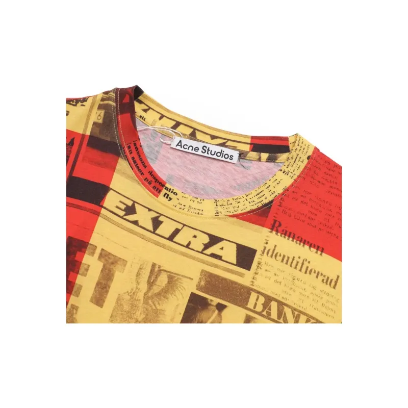 Acne Studios T Shirt Men's Red Yellow-2