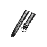 Silver-Tone Buckle-Black Leather