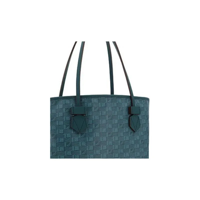 MOREAU Leather Tote Bag Shopping Bag Handbag Shoulder Bag Women's Blue-4