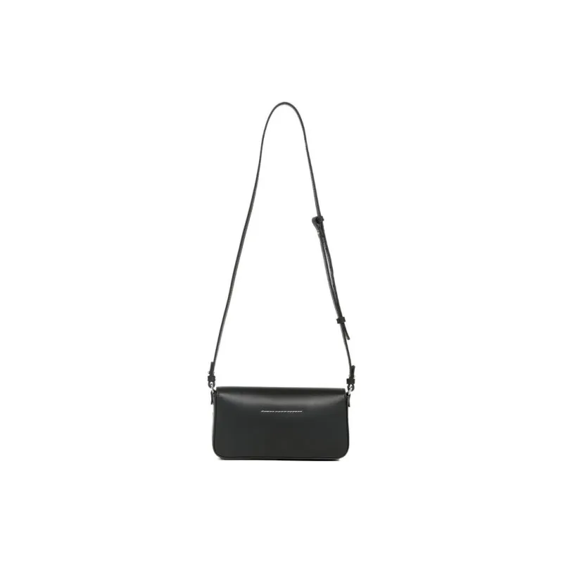MM6 Maison Margiela Calfskin Shoulder Bag Small Size Women's Black-2