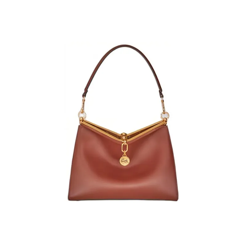 ETRO Calfskin Portable Crossbody Bag, Shoulder Bag Medium Size Women's Dark Brown-0