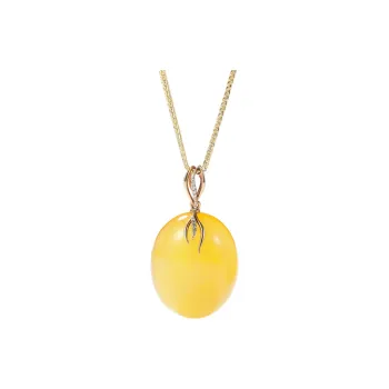 S&A 14K Gold Set With Amber Beeswax Necklaces Women's