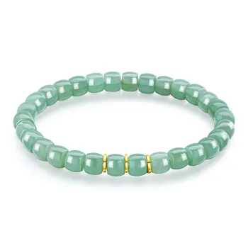 Lao Feng Xiang Hetian Jade Bracelets Green Jade Women's