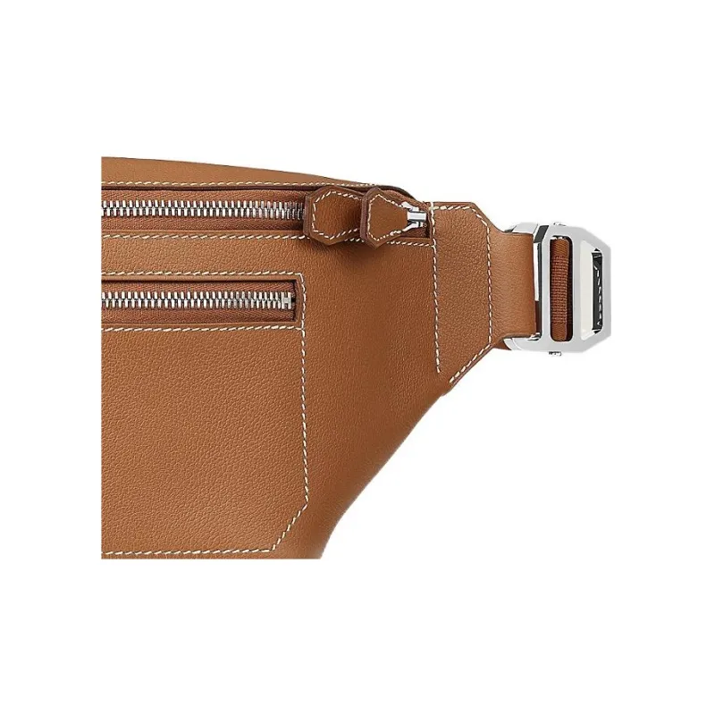 HERMES Cityslide Evercolor Leather Fanny Pack Women's Brown-5