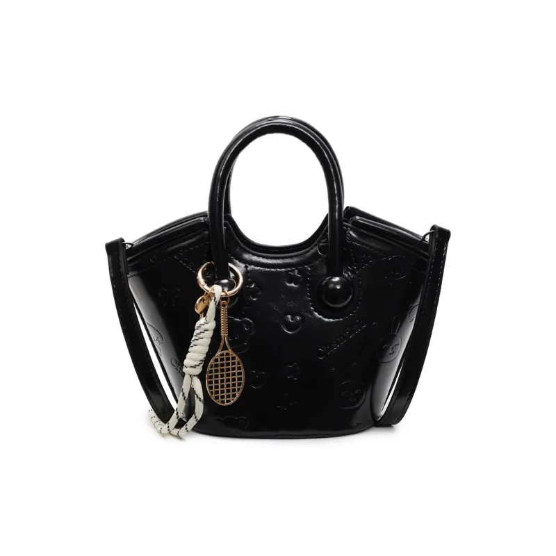 ROUNDOT PU Handbag Regular Women's Ecru Black/Green/Pink-22