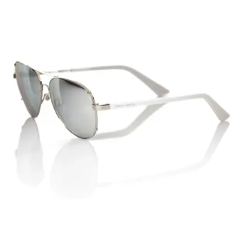 Frankie Morello Metal Aviator Sunglasses Men's Silver