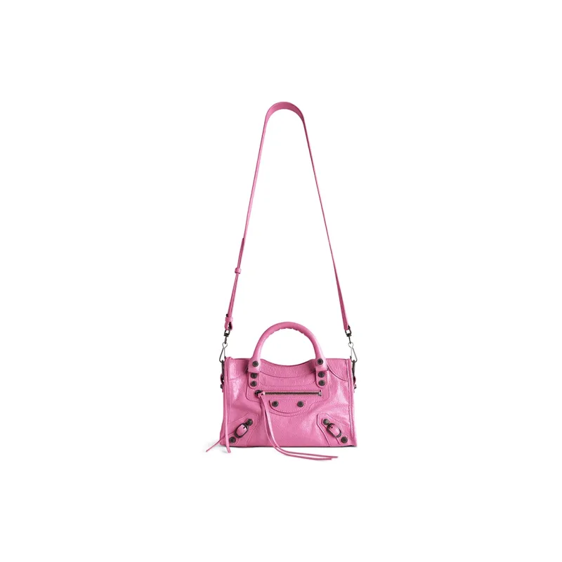 Balenciaga Le City Lambskin One Shoulder Handbags Mini Women's Pink-1