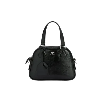 COURREGES Cow Leather One Shoulder Handbags Women's Black