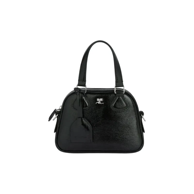 COURREGES Cow Leather One Shoulder Handbags Women's Black-0