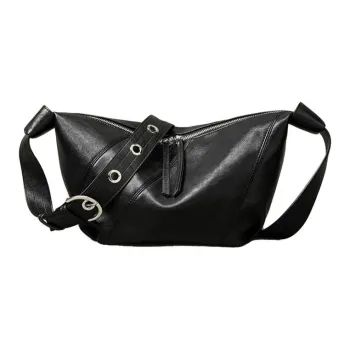 BEMIX PETS Cow Leather Dumpling Bag, Crossbody Bag Women's Black