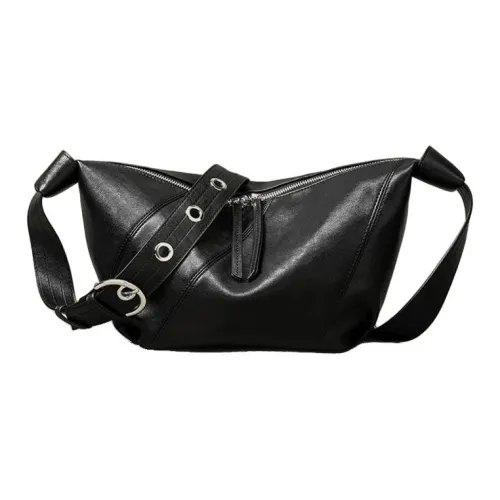 BEMIX PETS Cow Leather Dumpling Bag, Crossbody Bag Women's Black
