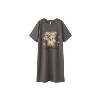 Gongdie x GANBEIXIAOGOUCHAHUA,LIANMINGKUAN Nightgown Women's Gray