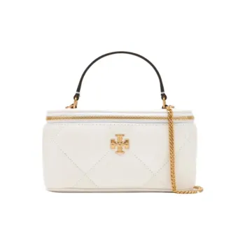 TORY BURCH Kira Cow Leather Makeup Bag Regular Women's White