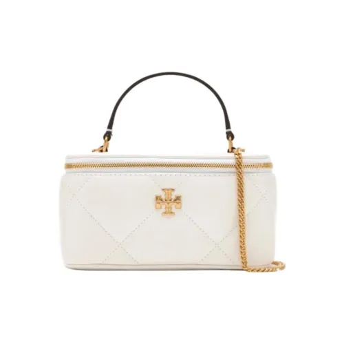 TORY BURCH Kira Diamond Quilt Vanity Case Blanc