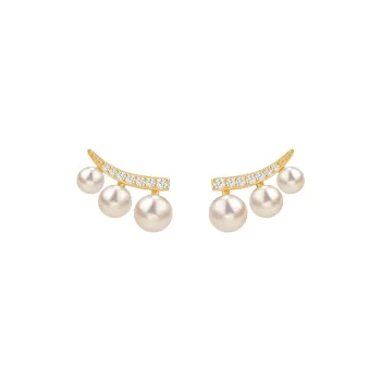 WAW Gold Plated Copper Stud Earrings Women's