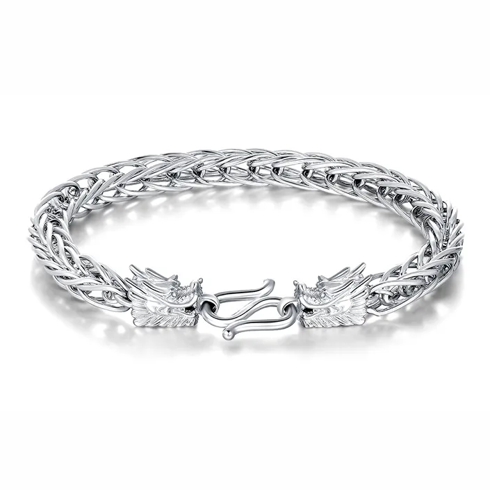 CHINA GOLD Sterling Silver Pure Silver Bracelets Men's-0