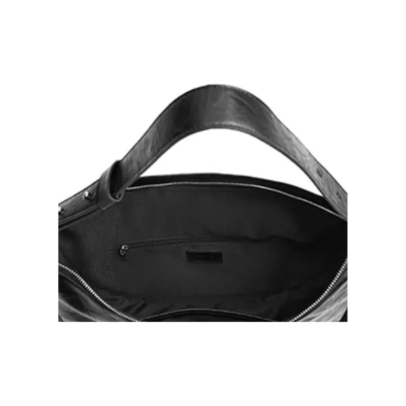 BELLE Artificial Leather Saddle Bag Crossbody Shoulder Bag Large Size Women's Black-4