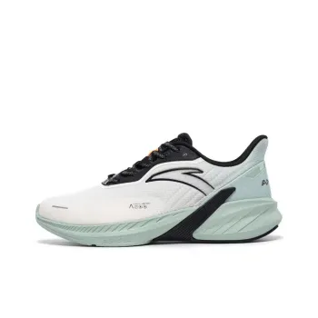 Anta Cushioning Slip Resistant Low Top Running Shoes Men's Ivory White Pea Green