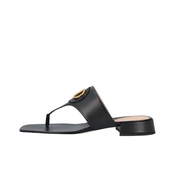 Valentino Vlogo Flip Flops Women's Black