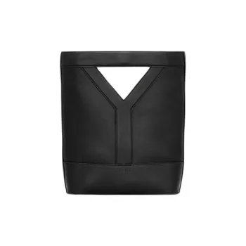 SAINT LAURENT Calfskin Bucket Bag, Shoulder Bag, Crossbody Bag, Handbag Trumpets Women's Black