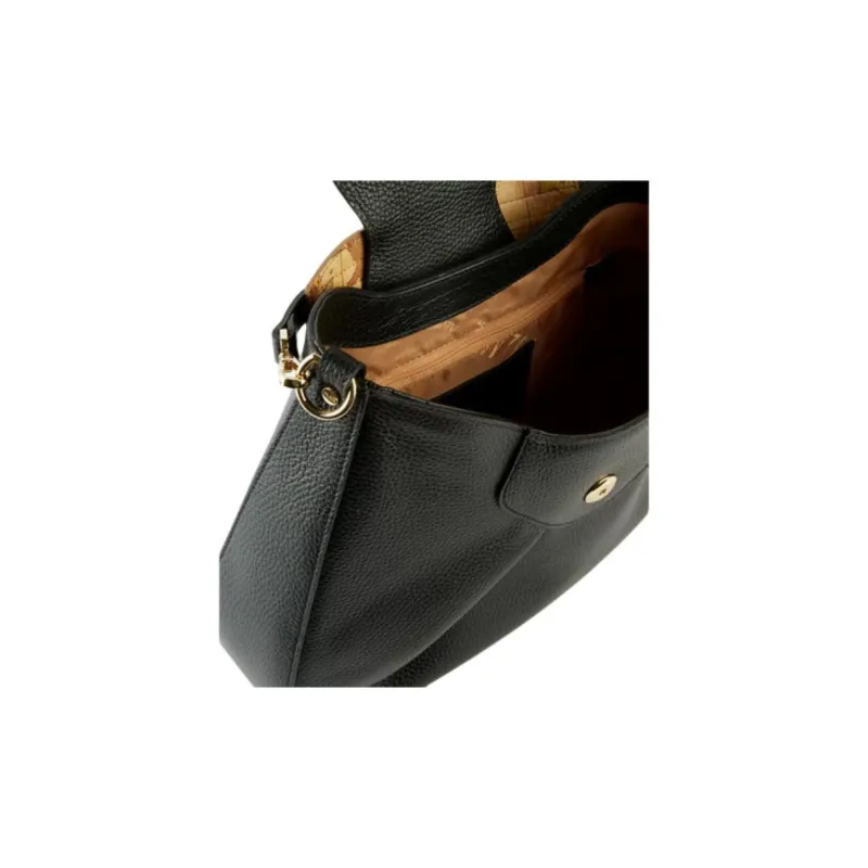Alviero Martini Cow Leather Patchwork PU Crossbody Handbag Shoulder Bag Medium Size Women's Black-3
