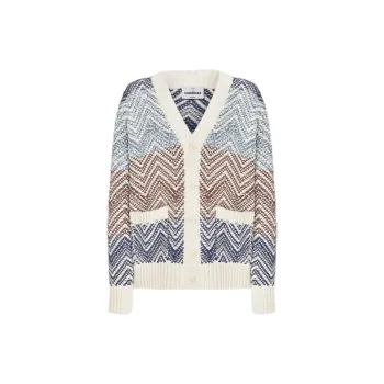 MISSONI Zigzag Crochet Knitted Cardigan