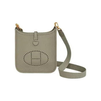 HERMES Evelyne Clemence Leather Crossbody Bag Shoulder Bag Mini Women's Sage