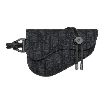 DIOR Saddle Cotton Earphone Case Women's Black