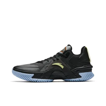 Anta Space 5 Cushioned Slip Resistant Anti Rollover Low Top Basketball Shoes Men's Black Blue