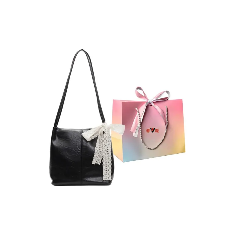 Yalu PU Shoulder Bag Regular Women's Black/Ecru/Pink/Silver/Blue-0