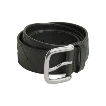 Bottega Veneta Cow Leather Belts Unisex Dark Green Width 3.5CM