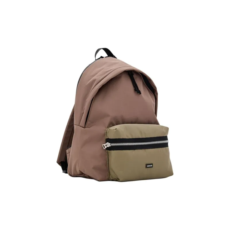 Sacai Polyester Backpack Men's Brown & Green-1