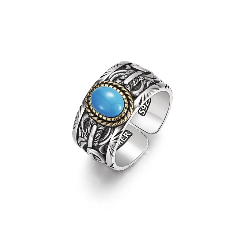IDEAGEMER 925 Sterling Silver Rings Men's-4