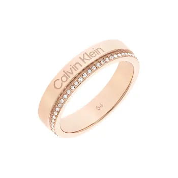 CALVIN KLEIN Crystal, Metal, Gold Plated Rings Women's Pink