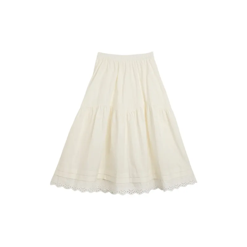 SETIROM Casual Long Skirt Women's White-1