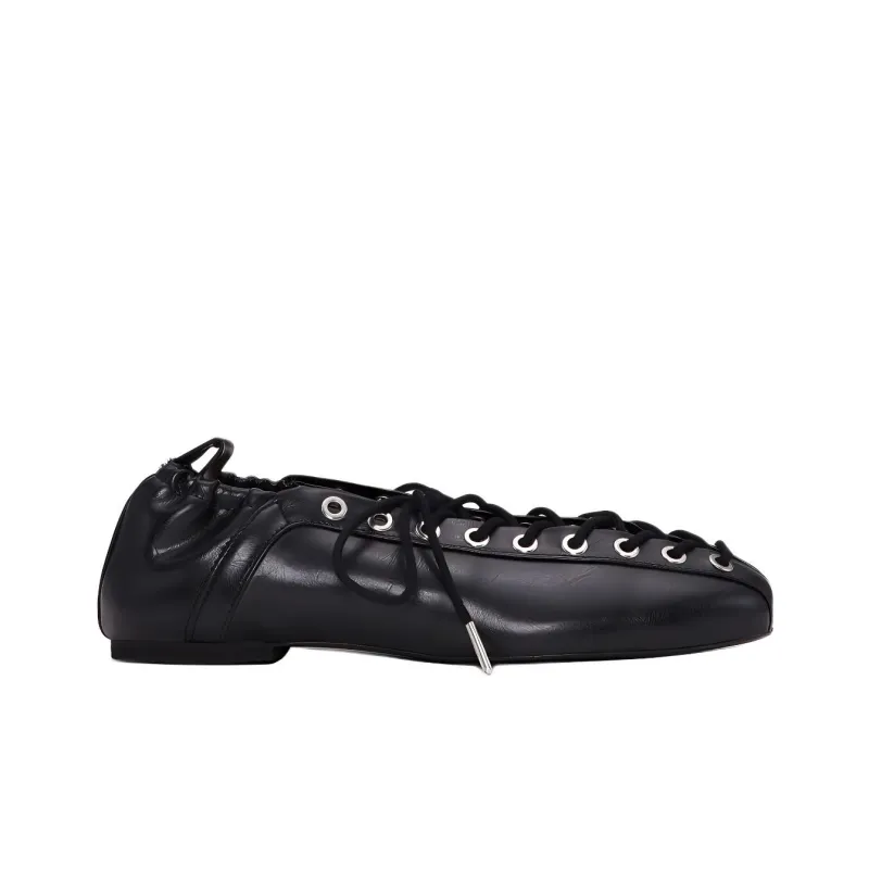 GANNI OLEATEX Casual Single Shoes Women's Black-1
