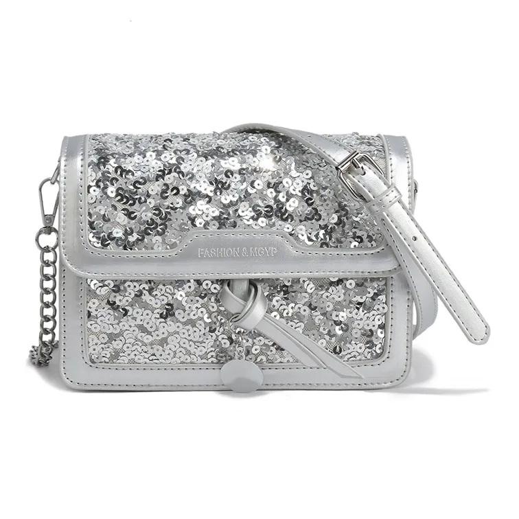 BGAY PU Shoulder Bag, Crossbody Bag Women's Black/Silver-5