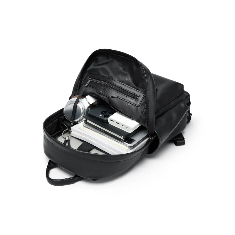 SEPTWOLVES PVC Large Capacity Computer Backpack For Travel And Students Unisex Black-3