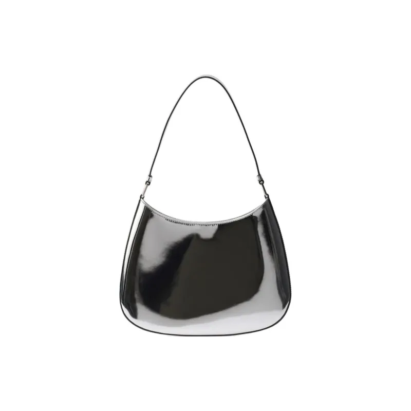PRADA Cleo Cow Leather Shoulder Bag Regular Women's Silver-3