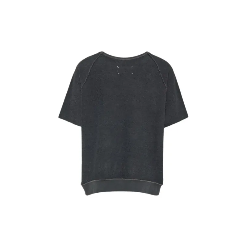 Maison Margiela Logo Embroidered Round Neck T Shirt-1