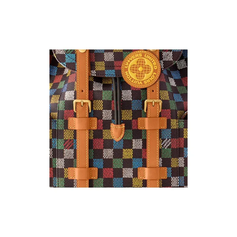 LOUIS VUITTON CHRISTOPHER Coated Canvas Backpack Medium Size Unisex Multicolor-4