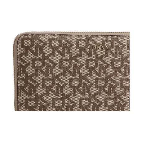DKNY Leather Patchwork Wallet Large Size Women's Brown-4