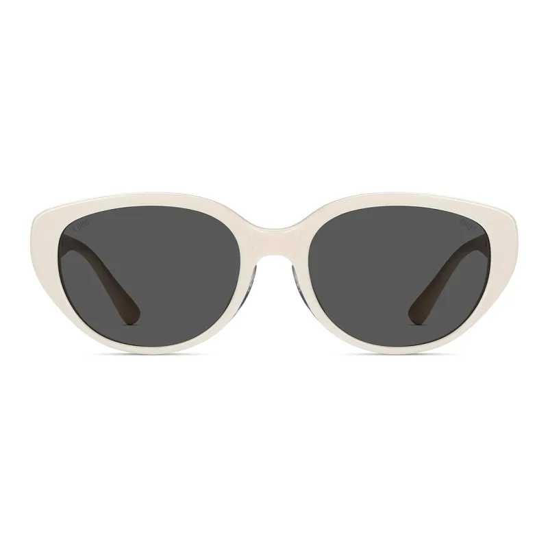 LOHO Plate Frame Cat Eye Sunglasses Unisex Pink White-1